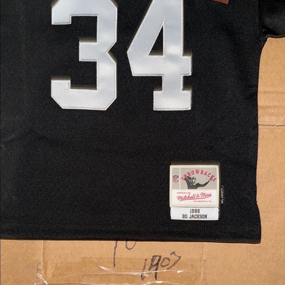 Mitchell & Ness Black Throwback Jersey with White 34